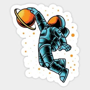 Astronaut Slamdunk In Space Sticker